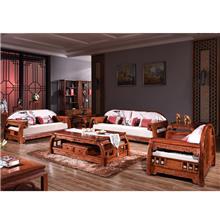 LX 新中式红木客厅家具沙发  月牙沙发