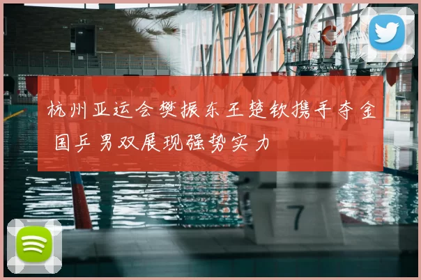 杭州亚运会樊振东王楚钦携手夺金 国乒男双展现强势实力